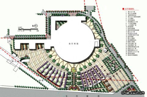 老山自行車館景觀設(shè)計總平面圖