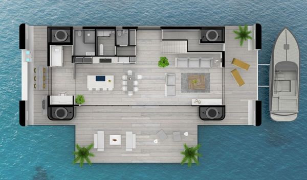 荷蘭建筑師設(shè)計漂浮房屋